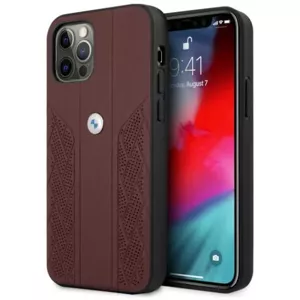 Kryt Case BMW BMHCP12LRSPPR iPhone 12 Pro Max 6,7" red hardcase Leather Curve Perforate (BMHCP12LRSPPR)