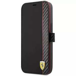 Púzdro Ferrari FESAXFLBKP13SBK iPhone 13 mini 5,4" black book On Track Carbon Stripe (FESAXFLBKP13SBK)