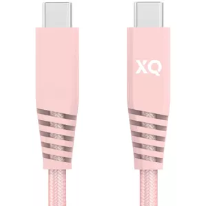 Kábel XQISIT Cotton braided USB-C to USB-C 3.1 200cm E-M pink (45572)