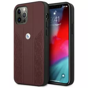 Kryt Case BMW BMHCP12MRSPPR iPhone 12/12 Pro 6,1" red hardcase Leather Curve Perforate (BMHCP12MRSPPR)
