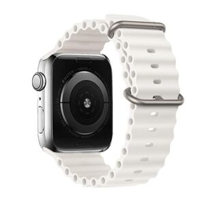 Silicone remienok, Apple Watch 42 / 44 / 45 / 49 mm, design 1, biely