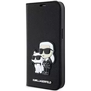 Púzdro Karl Lagerfeld iPhone 14 Pro 6.1" bookcase black Saffiano Karl & Choupette (KLBKP14LSANKCPK)