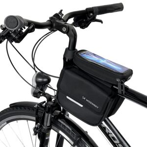 Wozinsky rámová vodotesná taška na bicykel s puzdrom na telefón, 1,5 l, čierna (WBB26BK)