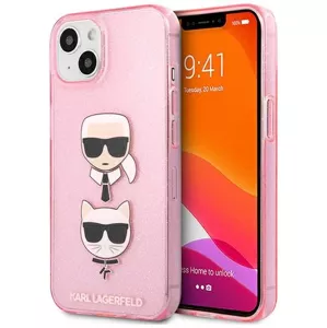 Kryt Karl Lagerfeld KLHCP13SKCTUGLP iPhone 13 mini 5,4" pink hardcase Glitter Karl`s & Choupette (KLHCP13SKCTUGLP)