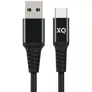 Kábel XQISIT NP Cotton braided USB-C to USB-A 3.0 200cm black (50835)