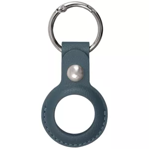 Púzdro XQISIT Faux Leather Keyring  for AirTag Ocean Blue (46346)