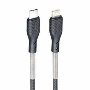 Forcell Carbon kábel, USB-C - Lightning, Power Delivery, PD27W, CB-01C, čierny, 1 m