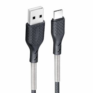 Forcell Carbon kábel, USB - USB-C, QC3.0, 3A, CB-02B, čierny, 1 meter