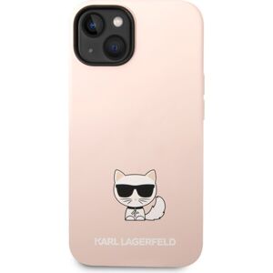 Karl Lagerfeld Liquid Silicone Choupette Zadný Kryt pre iPhone 14 Max Pink