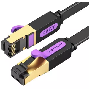 Kábel Vention Flat UTP Category 7 Network Cable ICABF 1m Black