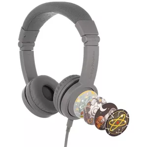 Slúchadlá Wired headphones for kids Buddyphones Explore Plus, Grey (4897111740125)