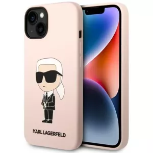 Kryt Karl Lagerfeld iPhone 14 6,1" hardcase pink Silicone Ikonik Magsafe (KLHMP14SSNIKBCP)