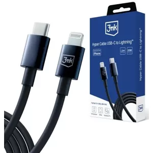Kábel 3MK Hyper Cable USB-C - Lightning 20W 1.2m Black Cable
