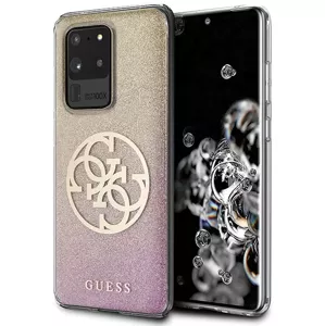 Kryt Guess S20 Ultra G988 Gold/Pink Hard Case Glitter Gradient 4G Circle (GUHCS69PCUGLPGG)