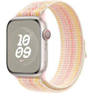 Apple Watch 49/45/44/42mm hviezdne biely / ružový prevliekací športový remienok Nike