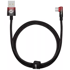 Kábel Baseus Elbow 1m 100W USB to USB-C angled cable (black-red)