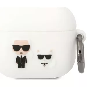 Púzdro Karl Lagerfeld AirPods 3 cover white Silicone Karl & Choupette (KLACA3SILKCW)
