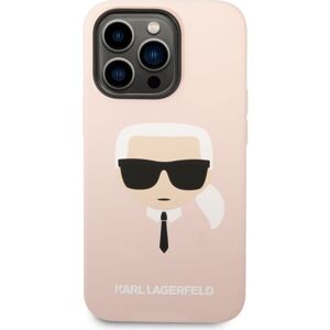 Karl Lagerfeld MagSafe kryt Liquid Silicone Karl Head iPhone 14 Pro Max ružový