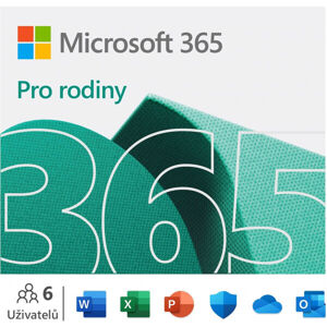 Microsoft 365 pre domácnosti - predplatné na 1 rok pre 6 užívateľov