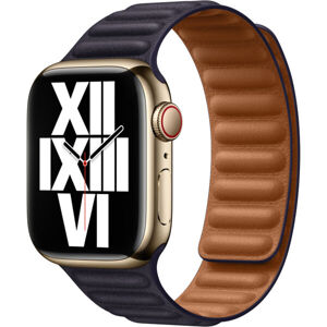 Apple Watch Apple Watch 41mm atramentovo fialový kožený ťah - S/M