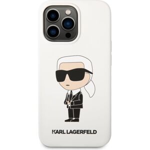 Karl Lagerfeld Liquid Silicone Ikonik NFT kryt iPhone 13 Pro Max biely