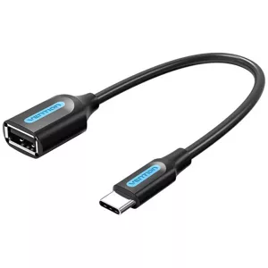 Adaptér Adapter USB-C 2.0 M to F USB-A OTG Vention CCSBB 0.15m (Black)