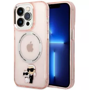 Kryt Karl Lagerfeld iPhone 14 Pro 6,1" hardcase pink IML NFT Karl&Choupette Magsafe (KLHMP14LHNKCIP)