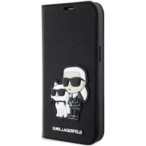 Púzdro Karl Lagerfeld iPhone 14 Pro Max 6.7" bookcase black Saffiano Karl & Choupette (KLBKP14XSANKCPK)