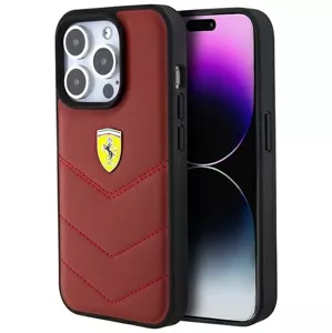 Kryt Ferrari FEHCP15LRDUR iPhone 15 Pro 6.1" red hardcase Leather Stitched Lines (FEHCP15LRDUR)