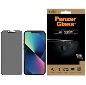 Ochranné sklo PanzerGlass E2E Microfracture iPhone 13 /13 Pro 6,1" Case Friendly CamSlider Privacy Antibacterial black P2748 (P2748)