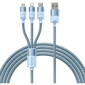 Kábel 3in1 USB cable Baseus StarSpeed Series, USB-C + Micro + Lightning 3,5A, 1.2m (Blue) (6932172622275)
