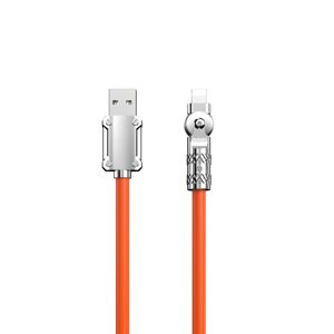 Dudao Angled kábel otočný o 180°, USB-A - Lightning, 30 W, 1 m, oranžový