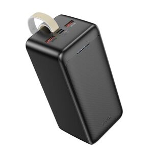 Hoco J111D PowerBanka 50000mAh, 2x USB, USB-C, Micro-USB, PD30W, s LED diódou a šnúrkou na krk, čierna