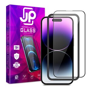 JP 3D sklo s inštalačným rámom, iPhone 14 Pro, čierne