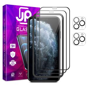 JP Full Pack Tvrdených skiel, 2x 3D sklo s aplikátorom + 2x sklo na šošovku, iPhone 11 Pro