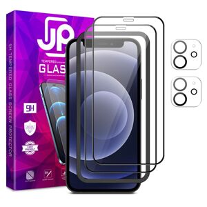 JP Full Pack Tvrdených skiel, 2x 3D sklo s aplikátorom + 2x sklo na šošovku, iPhone 12