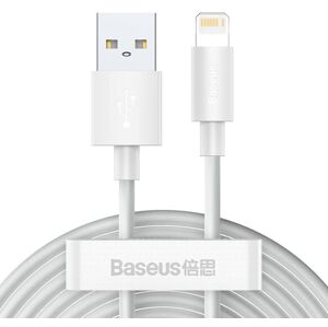 Dátový kábel Baseus Wisdom USB-A  - Lightning 1,5m 2.4A biely (2ks)