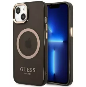 Kryt Guess GUHMP13MHTCMK iPhone 13 6,1" black hard case Gold Outline Translucent MagSafe (GUHMP13MHTCMK)