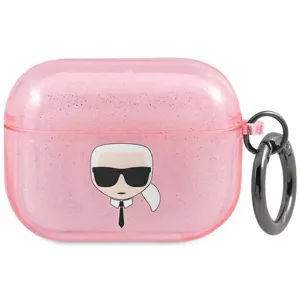 Obal Karl Lagerfeld KLAPUKHGP AirPods Pro cover pink Glitter Karl`s Head (KLAPUKHGP)