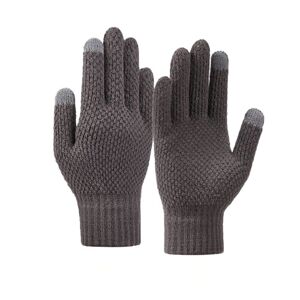 Zimné pletené rukavice na telefón, šedé
