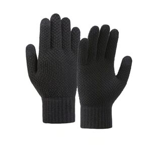 Zimné pletené rukavice na telefón, čierne