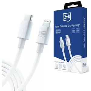 Kábel 3MK Hyper Cable USB-C - Lightning 20W 1.2m White Cable