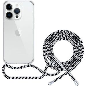 EPICO transparentný kryt so šnúrkou pre iPhone 14 Plus čierno-biela