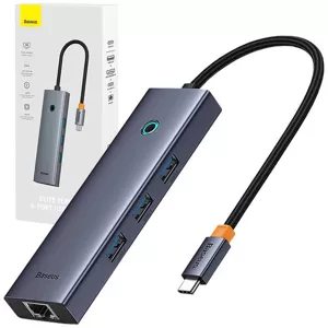 USB Hub Hub 6w1 Baseus UltraJoy 6-Port ( USB-C to 1xHDMI4K@30Hz + 3xUSB 3.0 + 1xPD +RJ45)