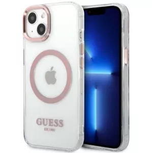Kryt Guess GUHMP13MHTRMP iPhone 13 6,1" pink hard case Metal Outline Magsafe (GUHMP13MHTRMP)