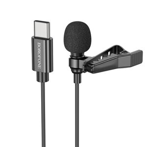 Borofone BFK11 Elegant kravatový mikrofón, USB-C, čierny