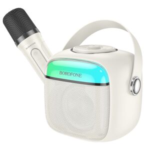 Borofone BP15 Dazzling Bluetooth mini karaoke reproduktor s mikrofónom, biely