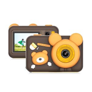 Detský fotoaparát a kamera D32 Bear so statívom, hnedý