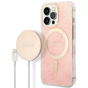 Kryt Guess Case + Charger Set iPhone 13 Pro Max pink hard case 4G Print MagSafe (GUBPP13XH4EACSP)