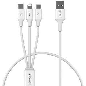 Kábel Romoss CB251V 3in1 USB-C / Lightning / Micro 3.5A 1.2m USB cable, white (6973693491421)